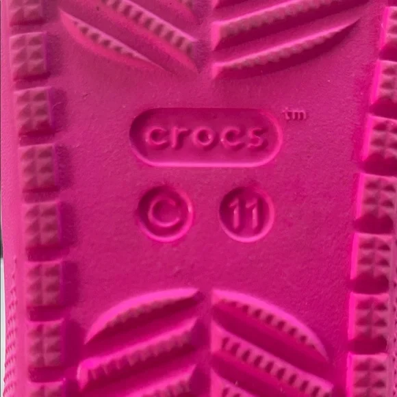 CROCS Kids Bright Pink size 11 Slides - Picture 7 of 9